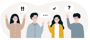 評価を話し合う人たち